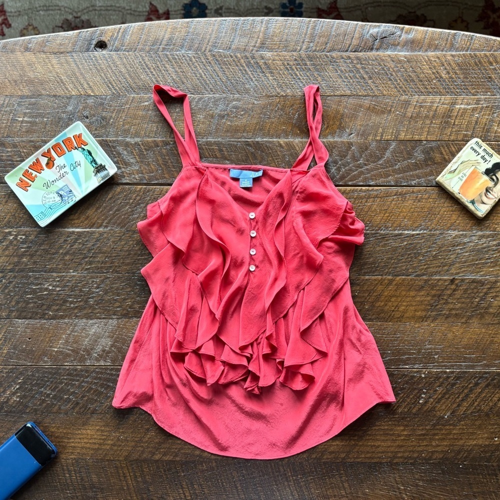 Red Ruffled Camisole - Picture 3 of 7